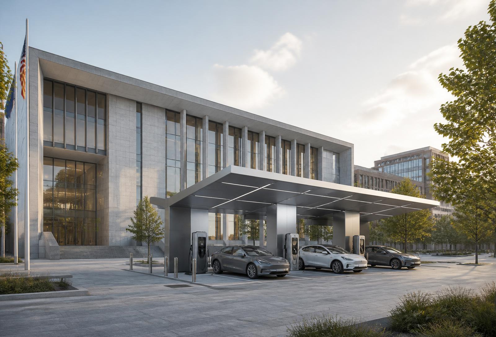 Municipal EV charging concept — Civic-grade, civic-scale.